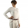 Damen-Langarm-Poloshirt Kavala Flags & Cup - Weiß