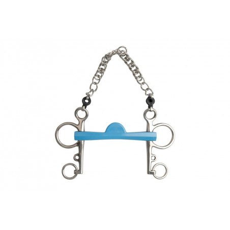 Pelham-Gebiss Metalab Flexi Halbmond lange Schenkel