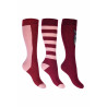 Kinderreitsocken Grenada HKM 3er-Pack - Rosa / Weinrot