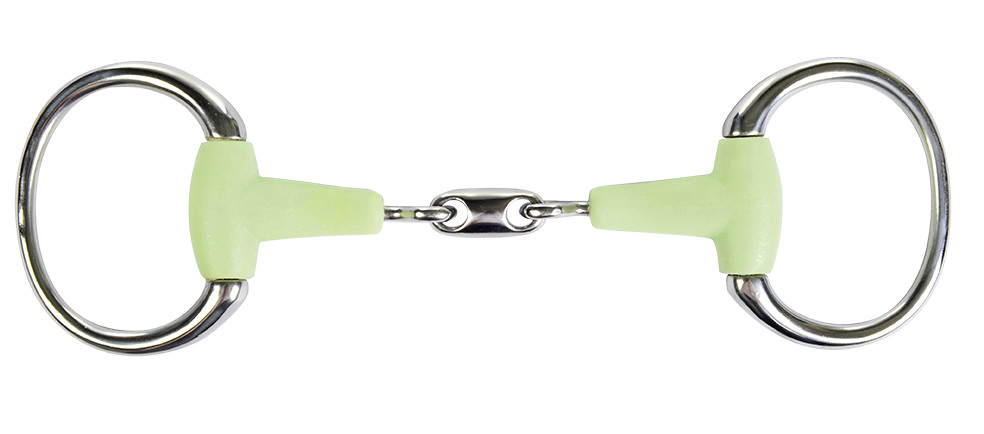 Doppelt gebrochenes Gebiss 18 mm Apfelgeschmack HKM Hinweisfarbe Transparent