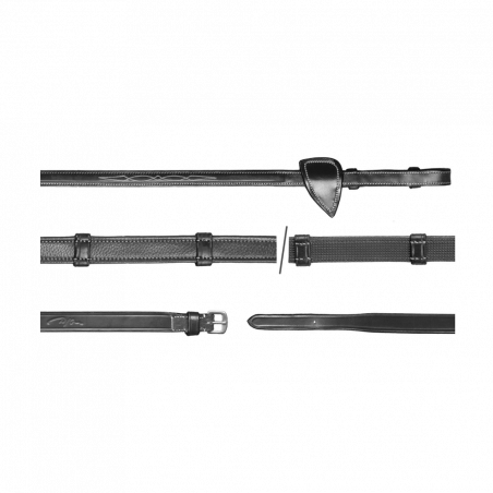 Hunter-Zügel 5/8 mit 7 Begrenzern (ohne Stopper) US-Kollektion by Dy'on