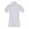 Turnierbluse Kingsland Classic kurzarm mit Stehkragen Damen - Weiß
