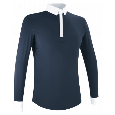 Herren-Wettkampfpolo Flags & Cup Wako mit langen Ärmeln