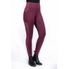 Leggings HKM Mesh Style Vollbesatz Silikon - Dunkelrot