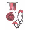 HKM Halfter-Set mit Karabiner & abnehmbaren Fransen - Mokka / milchiges Rosa