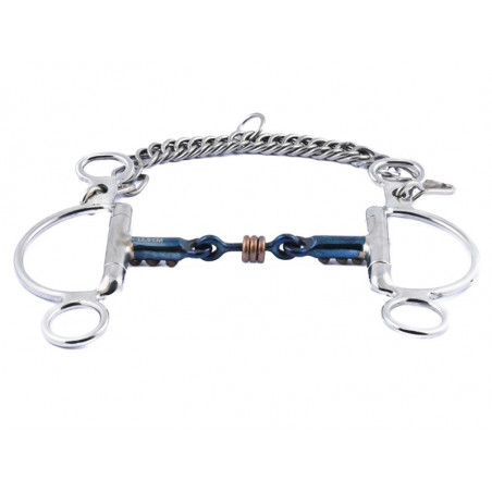 Gebiss Felipe Jump'In Blue Steel mit Kupferringen