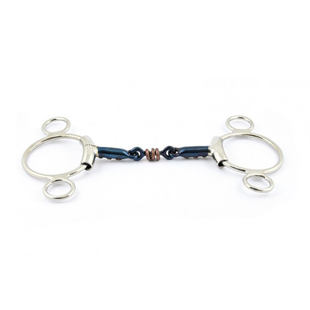 Gebiss Jump'In Blue Steel Pessoa doppelt gebrochen mit Kupfereinlage