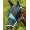 Weatherbeeta ComFiTec Deluxe Feinmaschiges Fliegenmaske mit Ohren und Nase - Schwarz / Türkis