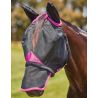 Weatherbeeta ComFiTec Deluxe Durable Mesh Fliegenmaske mit Ohren und Nase - Schwarz / Violett