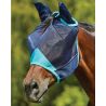 Weatherbeeta ComFiTec Deluxe Feines Netz Fliegenschutzmaske mit Ohren - Marine / Türkis