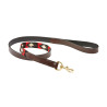 Weatherbeeta Leder-Hundehalsband Polo - Marron cowdray / schwarz / rot / weiß