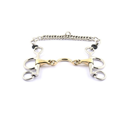 Pelham Gebiss Jump'In kleine Schenkel doppelt gebrochen mit Zungenfreiheit