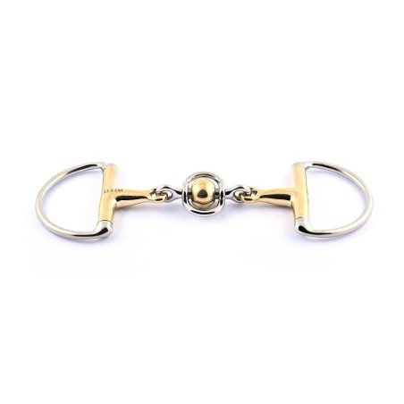 Olivenkopfgebiss Jump'In doppelt gebrochen Edelstahl und Kugel aus German Silver