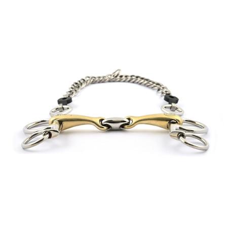 Pelham-Gebiss Jump'In kleine Schenkel doppelt gebrochen blockiert