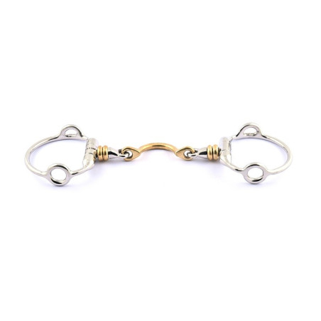 Aufziehgebiss Jump'In mit Oliven, doppelt gebrochen mit Rollen und Zungenfreiheit