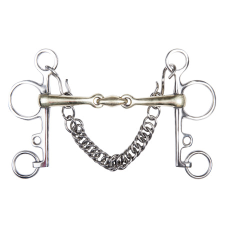 Pelham aus Neusilber HKM 16 mm, Kette 7 cm