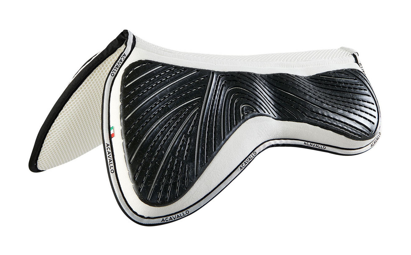 Formgedächtnis-Sattelkissen mit hexagonalem Gel-Grip und Frontanhebung Acavallo Weiß Wei&amp;amp;szlig;