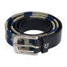 Ledergürtel mit geometrischem Muster Equestro - Schwarz / Marine / Grau