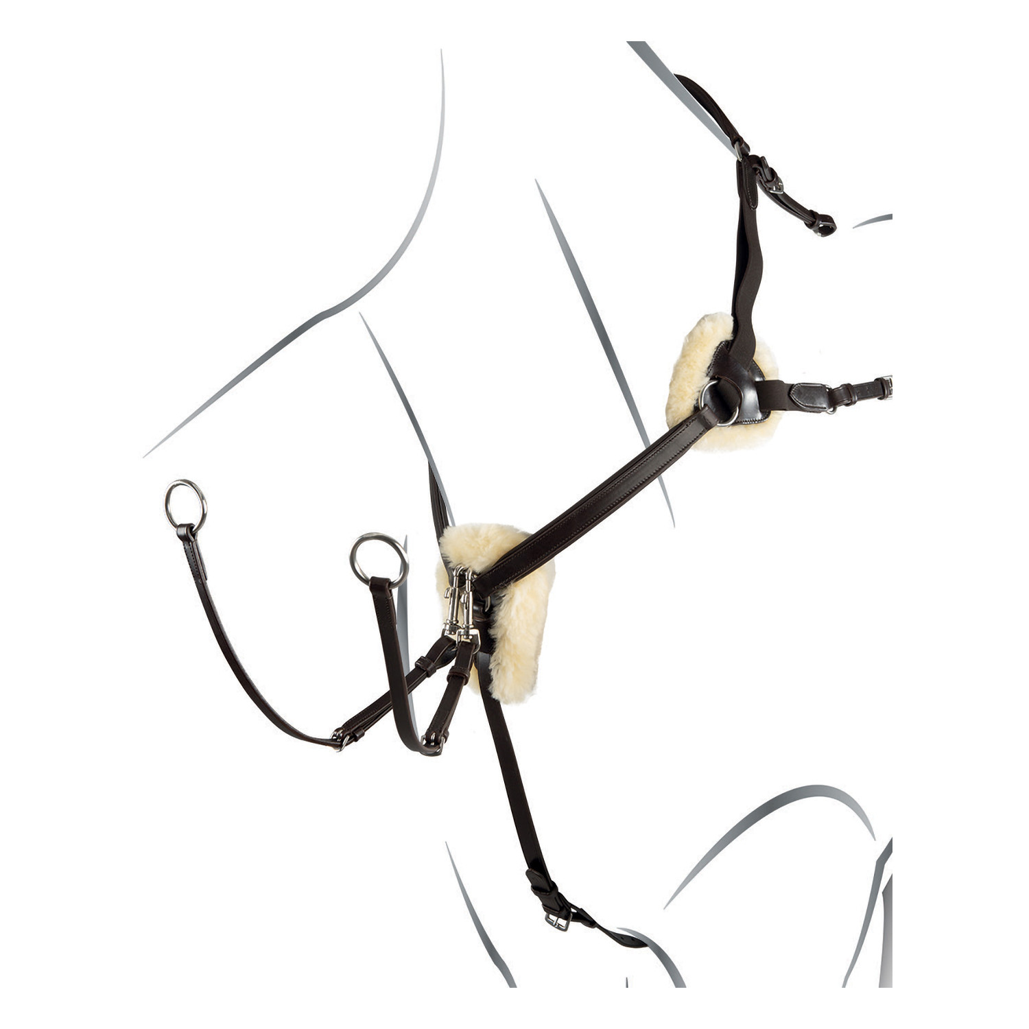 Brustgeschirr mit 5 Punkten Salome mit Magic-System Equestro Dunkelbraun