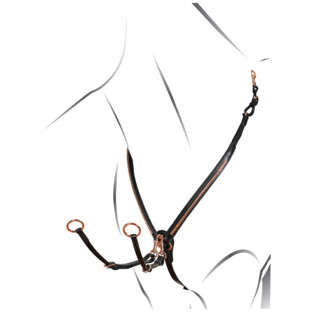 Brustblatt mit Clincher und Gabel aus roségoldenem Leder Equestro