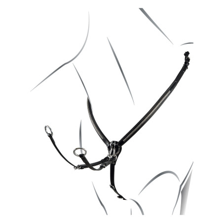 Brustblatt aus Leder mit silbernem Clincher Equestro