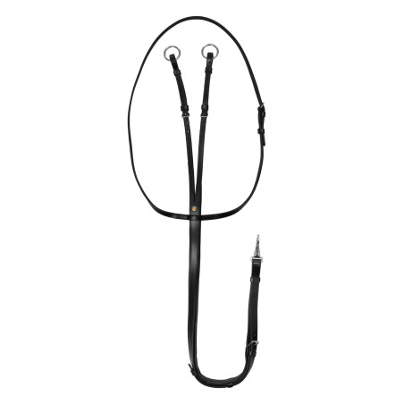 Leder-Martingal mit silbernen Nähten Equestro