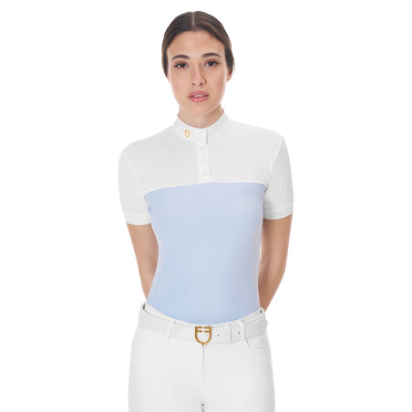Eng anliegendes Poloshirt aus technischem Gewebe und Mesh Kurzarm Damen Equestro