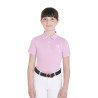 Technisches Kinder-Trainingspolo aus antibakteriellem Gewebe Equestro - Wüstenblume / Hafennebel