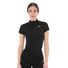 Damen-Poloshirt mit Mesh-Einsätzen Equestro - Schwarz