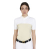 Eng anliegendes Poloshirt aus technischem Gewebe und Mesh Kurzarm Damen Equestro - Beige
