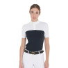 Eng anliegendes Poloshirt aus technischem Gewebe und Mesh Kurzarm Damen Equestro - Marine