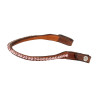 Stirnband aus Kalbsleder mit runden Acavallo-Kristallen - Cognac / Rosa