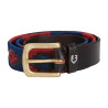 Leder-Gürtel mit Südwest-Motiv Equestro - Braun / Blau / Bordeaux