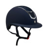 Eclipse-Helm mit Strass und breitem Visier (3 Polsterungen) Equestro - Marine / Silber