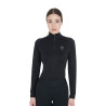 Damen-Funktionsshirt mit langen Ärmeln und enger Passform Equestro - Geweih / Schwarz