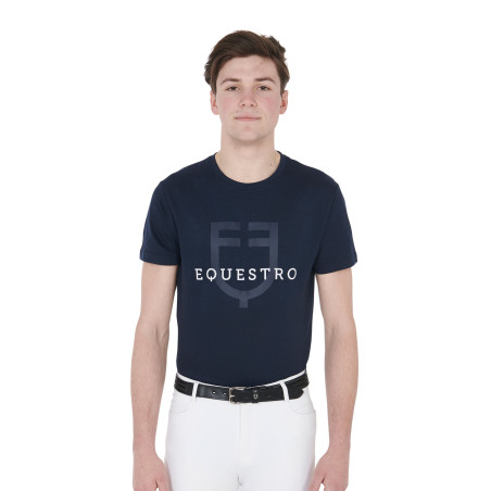 Figurbetontes T-Shirt mit Logo auf der Brust Herren Equestro