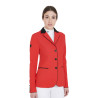 Wettkampfjacke mit 3 Knöpfen Damen Elegance Equestro - Rot / Schwarz