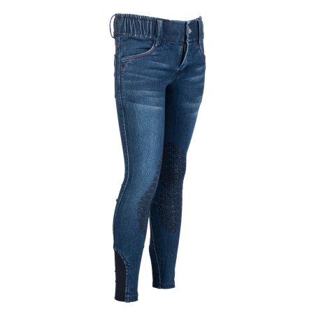 Kinder-Reithose Aymee Denim mit Silikon-Besatz HKM