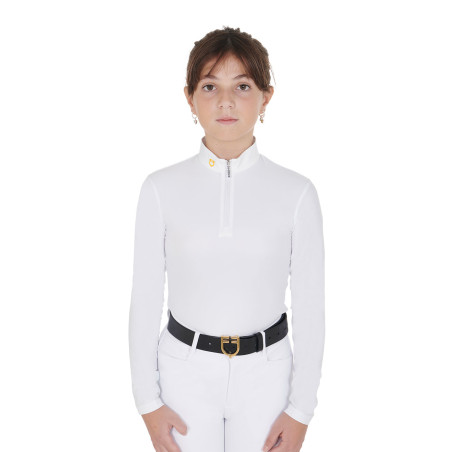 Mädchen-Langarm-Poloshirt Equestro Warm+ Equestro