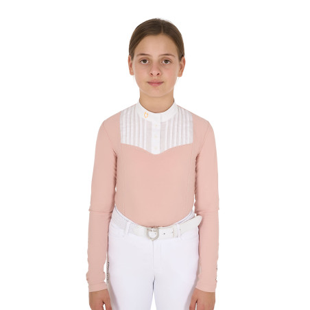 Wettkampf-Poloshirt Mädchen mit Strass Equestro
