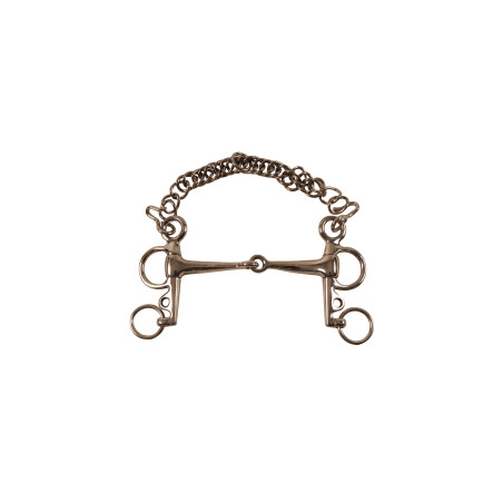 Pelham-Gebiss Vollmund aus Edelstahl mit kurzen Anzügen Umbria Equitazione