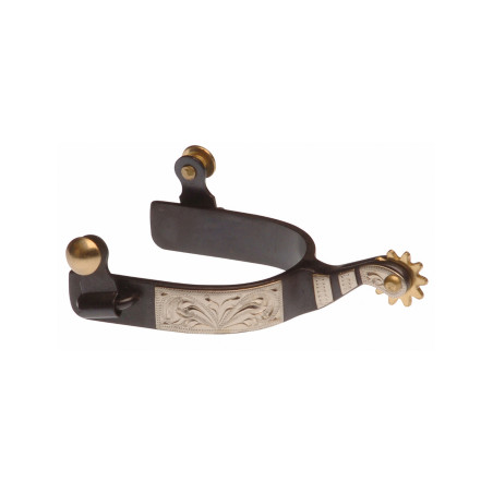 Schwarze Sporen mit Lakota-Metallplatte