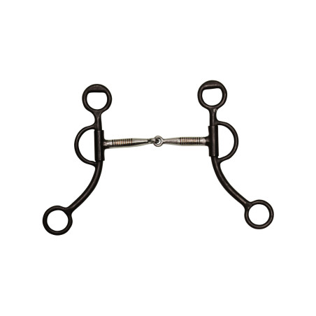 Schwarzes Gebiss mit Edelstahlmundstück Pool's