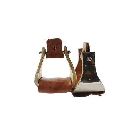 Western-Steigbügel aus Holz mit 5-Zoll-Fußauflage aus Metall, hergestellt in den USA von Pool’s