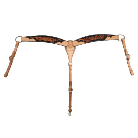 Westernsattelbrustgurt mit dunklem Blumenmuster Pool's