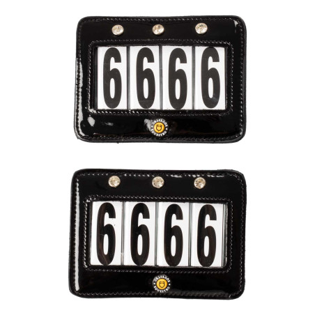 Wettbewerbsnummernhalter mit 4 Ziffern 12x8 cm Equestro mit Strass