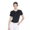 Damen-Trainings-Funktionsshirt Slim Fit Equestro - Schwarz