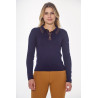 Damen-Langarm-Poloshirt Harcour Popi - Marine