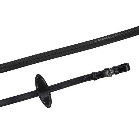 Montar Zügel Gummi ohne Schnalle gegerbtes Leder