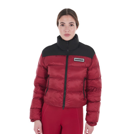 Kurze Damen-Daunenjacke aus Stretchstoff Equestro